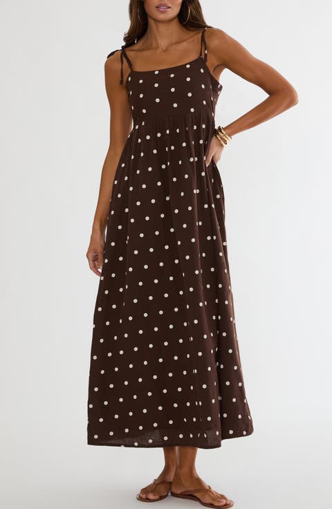 Valory Tie Strap Cotton & Linen Cover-Up Maxi Dress
