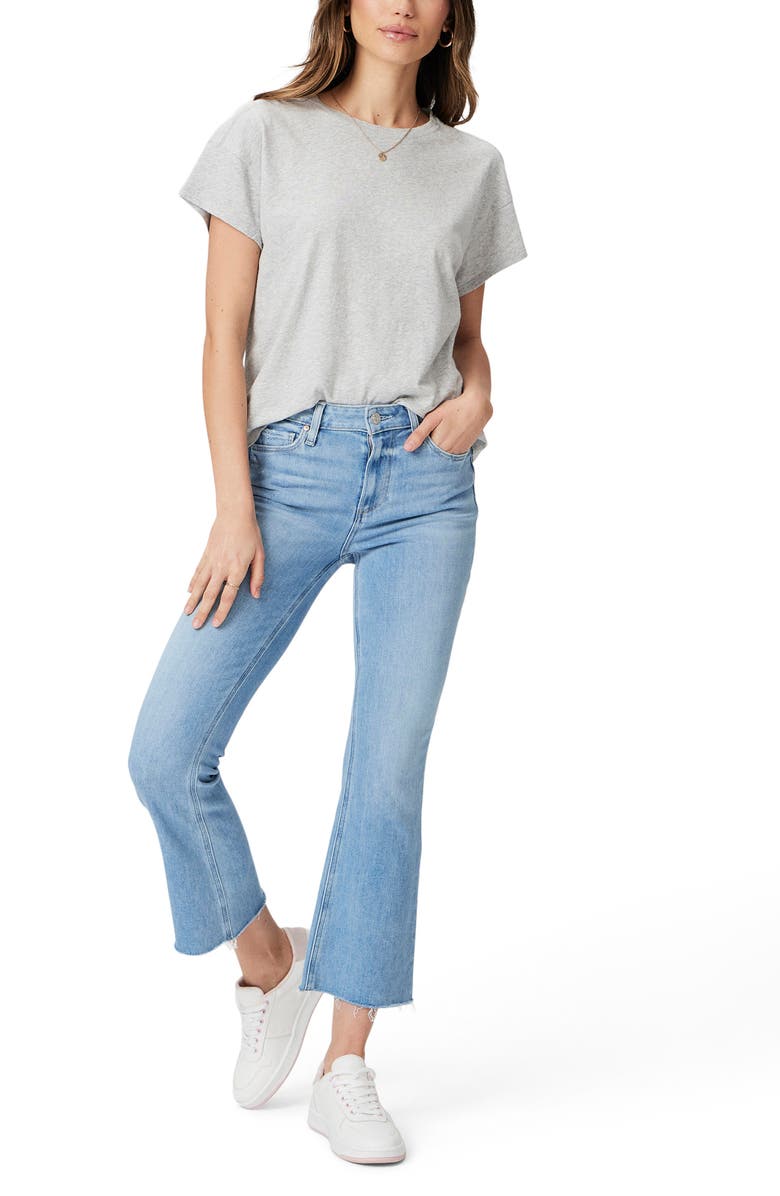 PAIGE Ren Cotton & Linen Blend T-Shirt, Alternate, color, Heather Grey