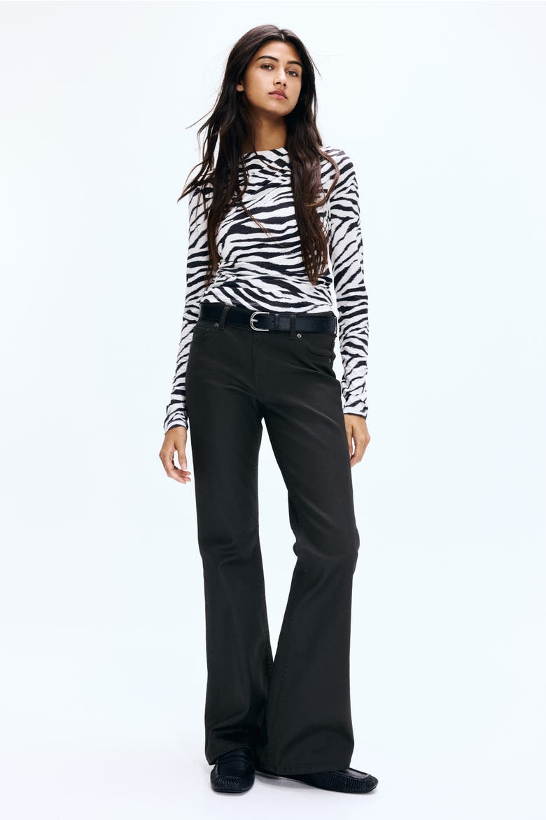 Flared Low Jeans, Main, color, Black
