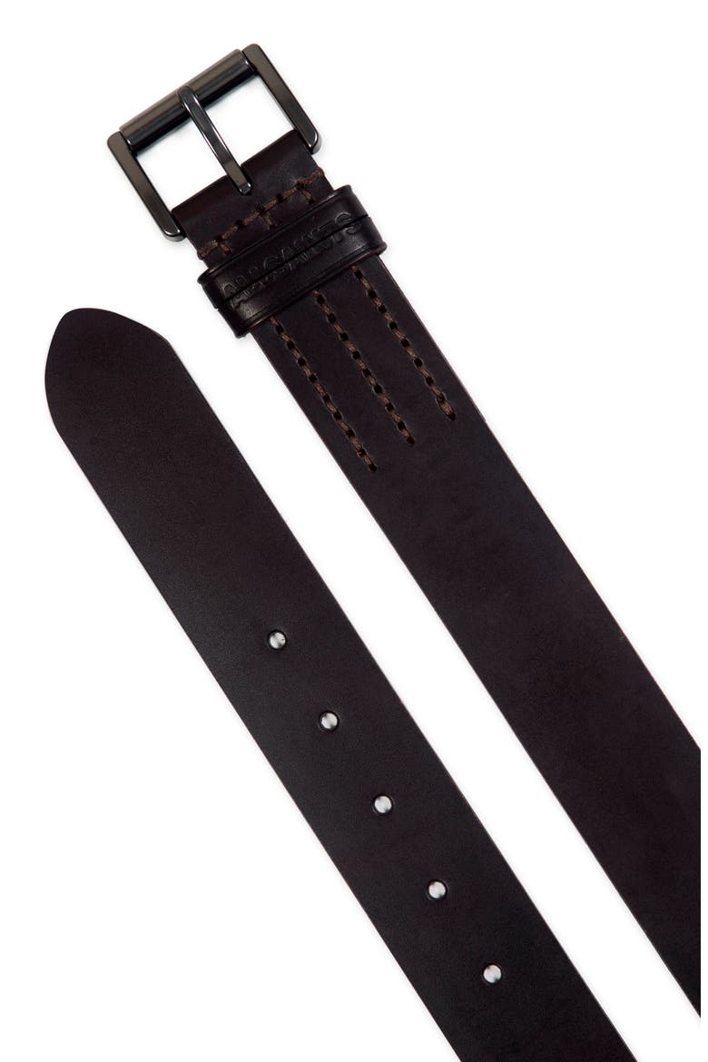 Split Loop Leather Belt, Alternate, color, BITTER BROWN