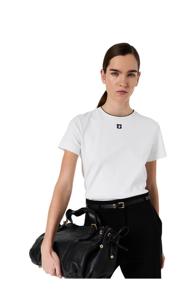 Maiane Monogram Logo T-Shirt, Main, color, White