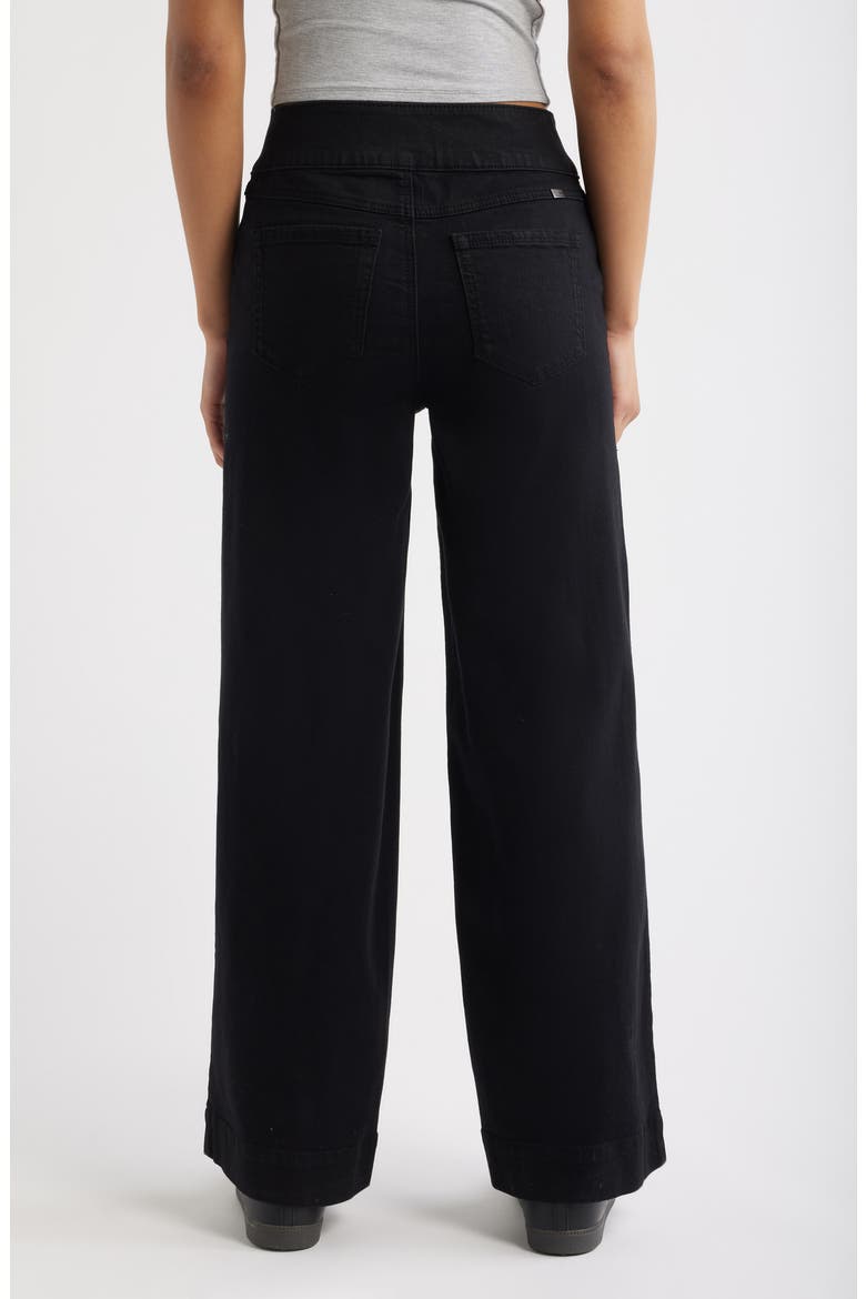 High Waist Extended Hem Wide Leg Jeans, Alternate, color, BLACK