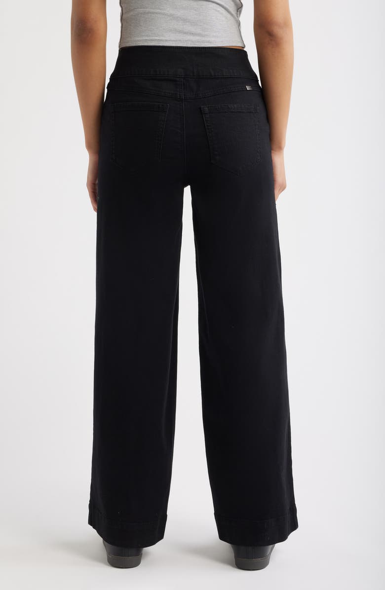 1822 Denim High Waist Extended Hem Wide Leg Jeans, Alternate, color, Black