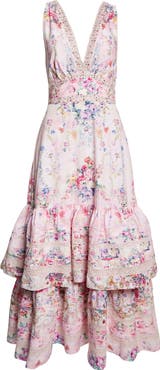 Camilla Palatial Pastels Two-Tier Organic Cotton Maxi Dress