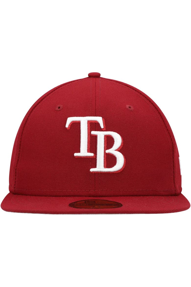 Men's New Era Cardinal Tampa Bay Rays White Logo 59FIFTY Fitted Hat, Alternate, color, Cardinal