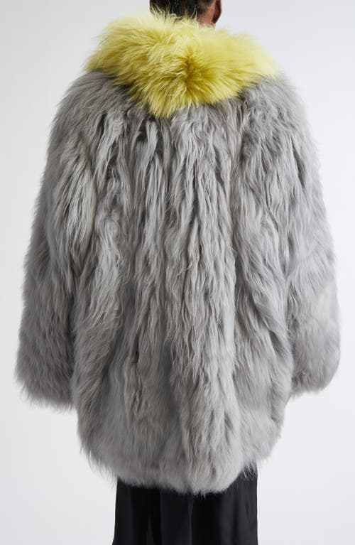 Marni Shearling Coat In Gray