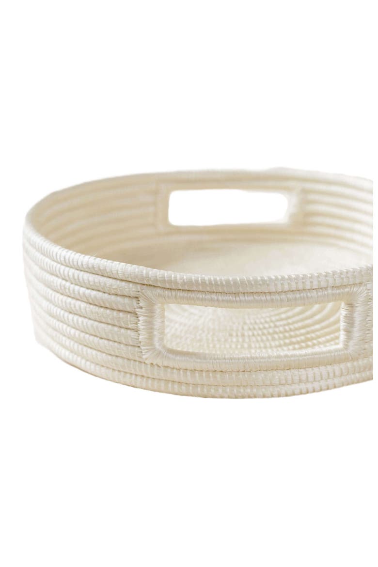 Small Woven Tray Sisal, Alternate, color, White