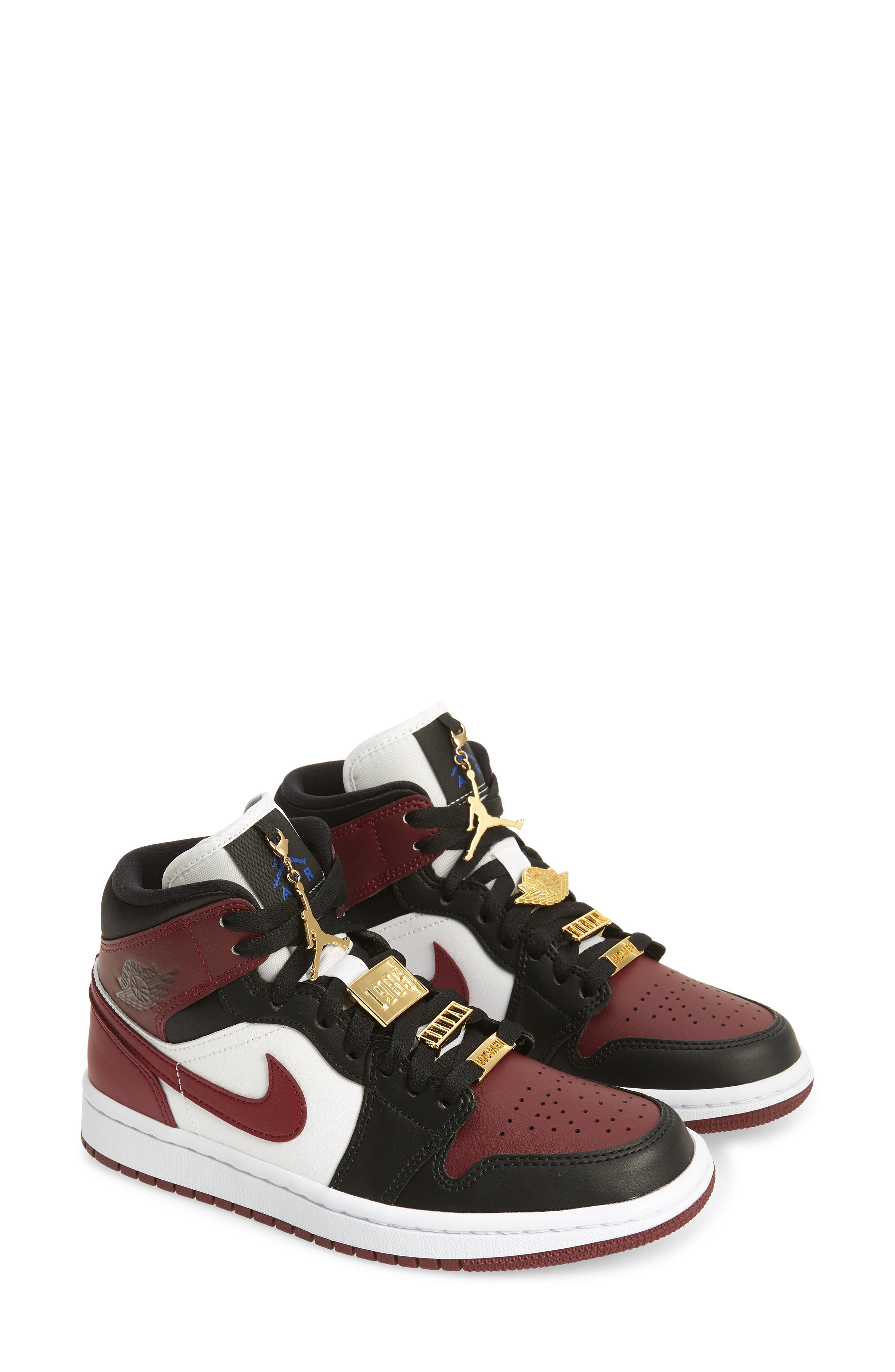 Air Jordan 1 Mid SE Sneaker, Main, color, BLACK/ WHITE/ HYPER ROYAL