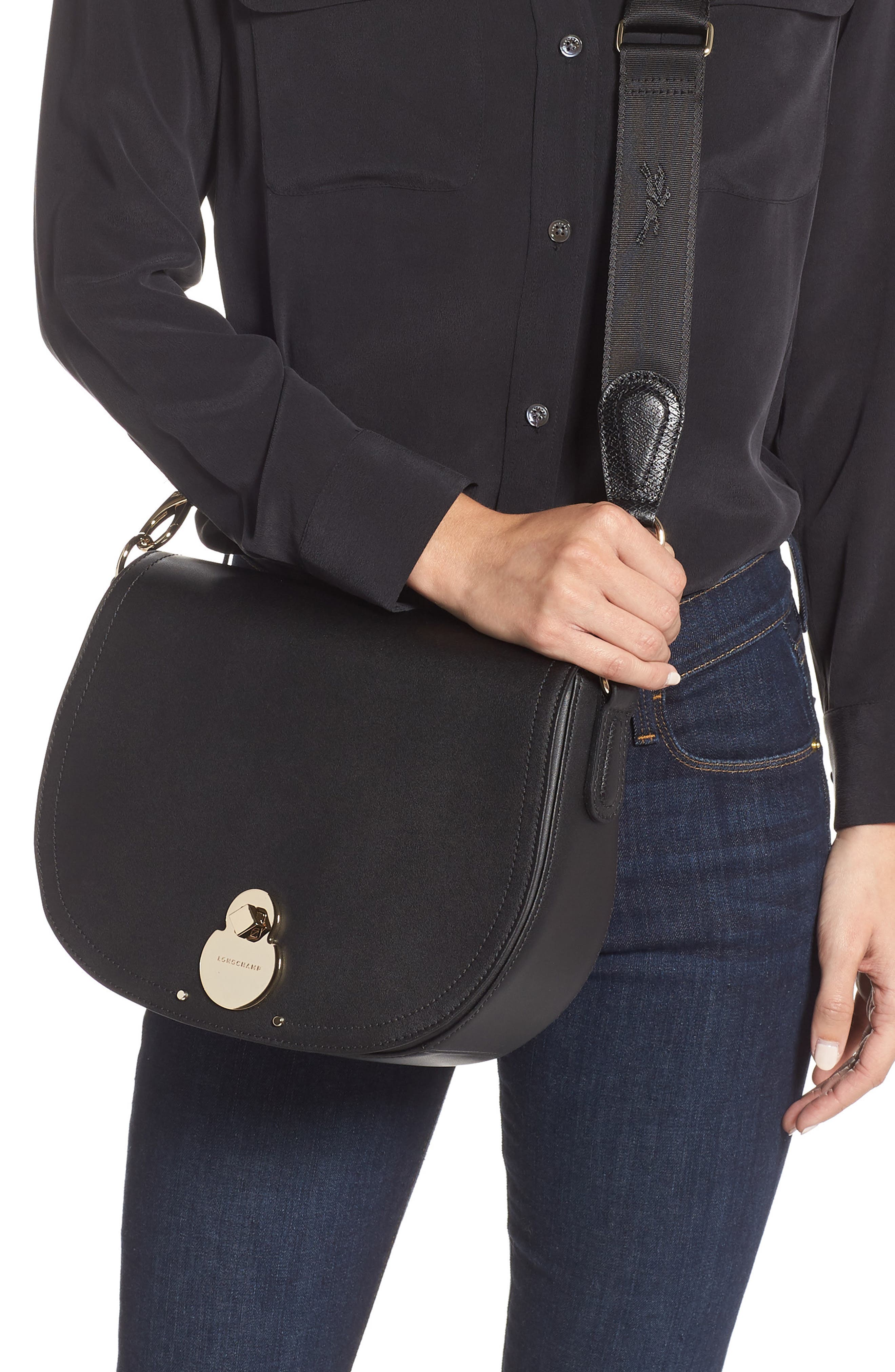 Longchamp Medium Cavalcade Leather Crossbody Bag, Alternate, color, 