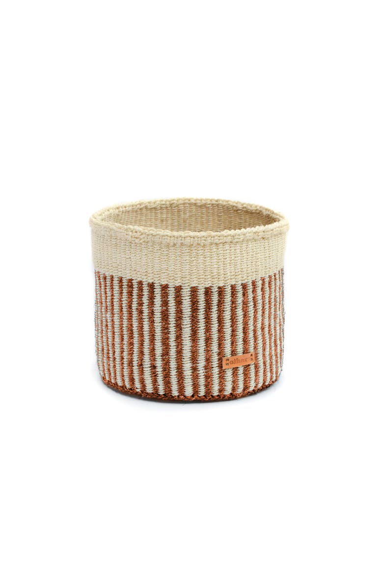 Striped Sisal Basket, Main, color, Brown