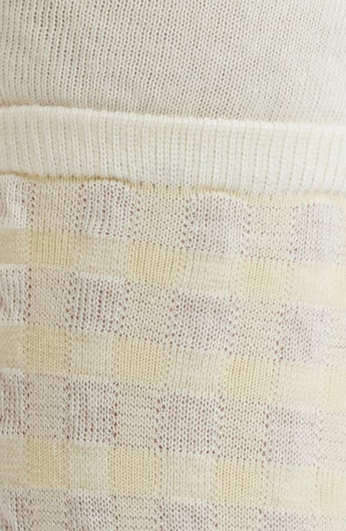 Casa Clara Maya Cotton Blend Crew Socks In Yellow Gingham