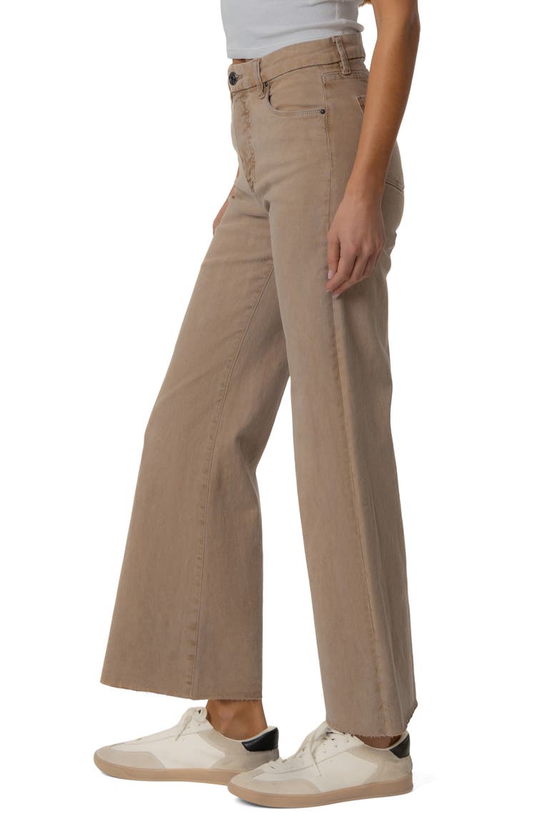 Meg Fab Ab Raw Hem High Waist Ankle Wide Leg Jeans, Alternate, color, CHAI