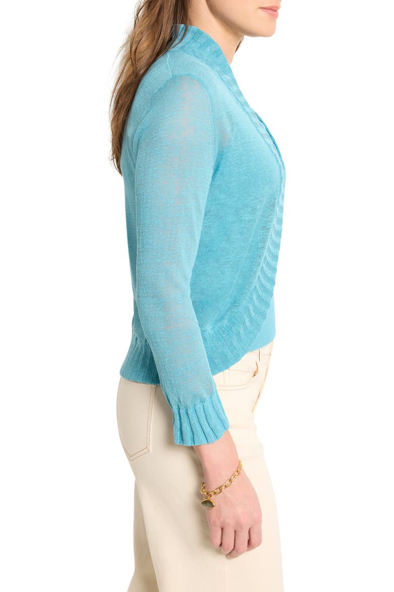 Linen Blend Bolero Cardigan, Alternate, color, BLUE RIVERIA