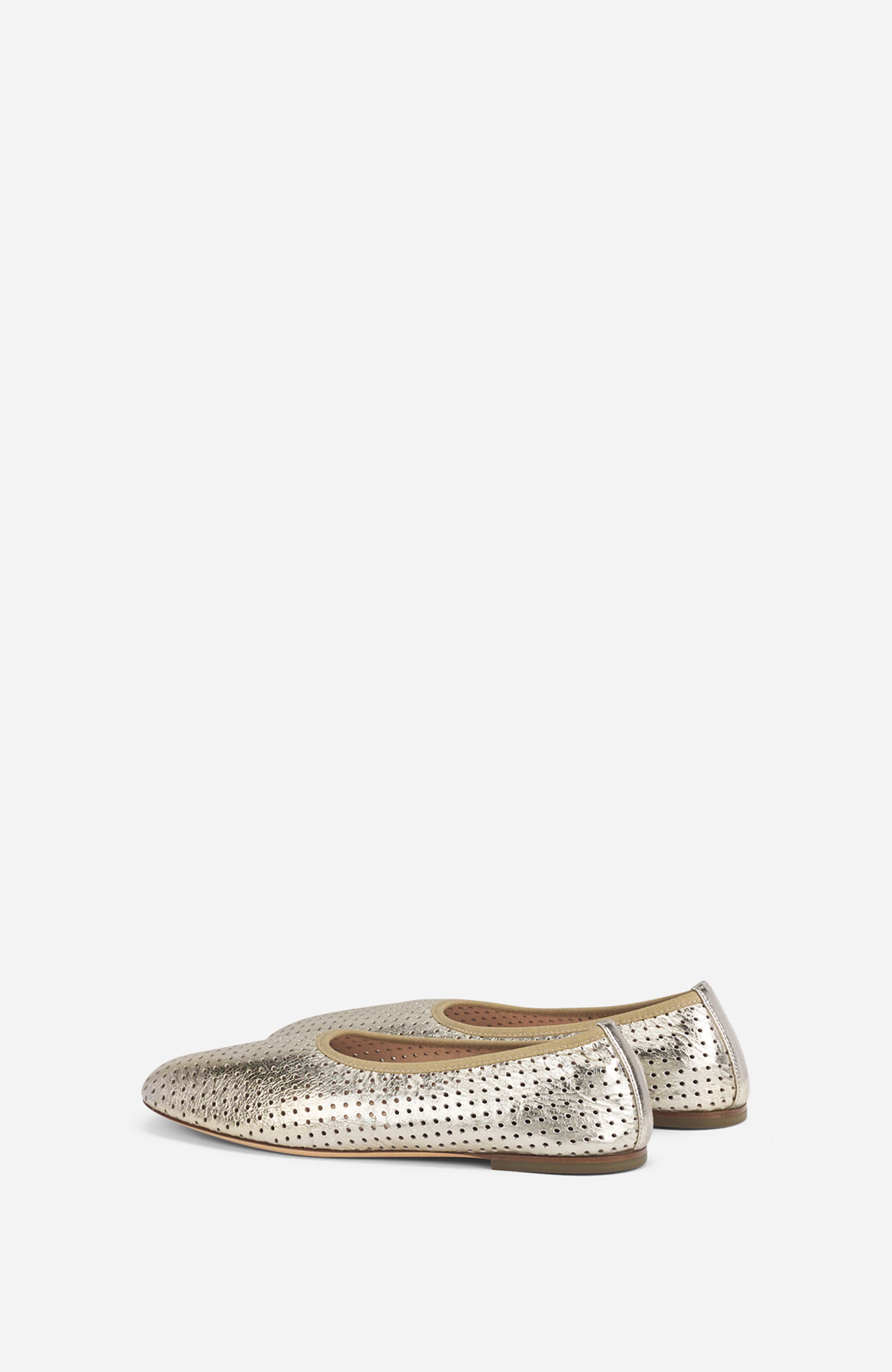 AGL Lucy Perforated Ballet Flat, Alternate, color, Platinum Leather