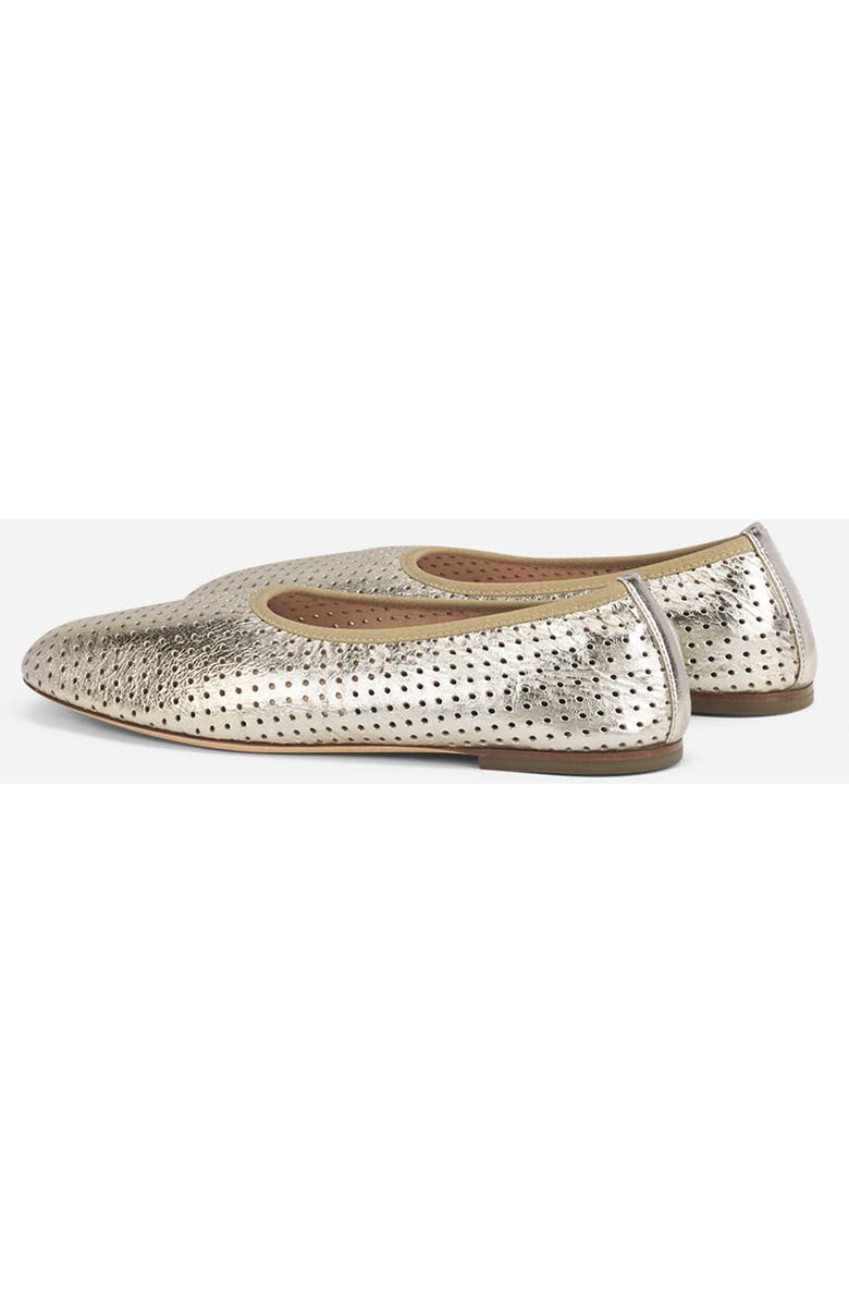 AGL Lucy Perforated Ballet Flat, Alternate, color, Platinum Leather