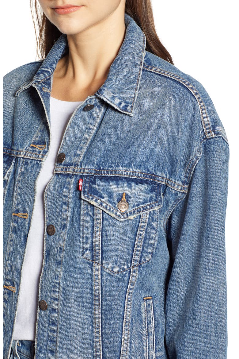 Levi's® Baggy Trucker Denim Jacket, Alternate, color, BUST A MOVE