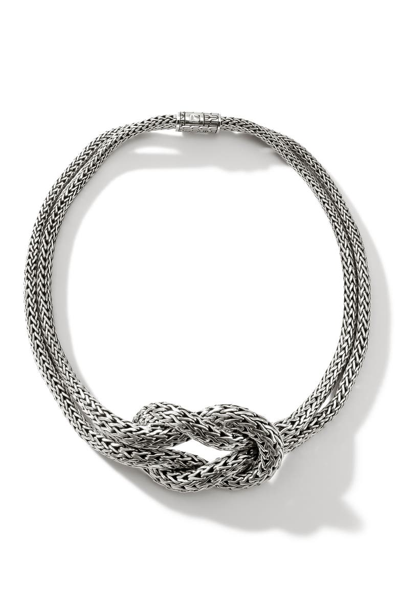 Love Knot Necklace, Alternate, color, SILVER