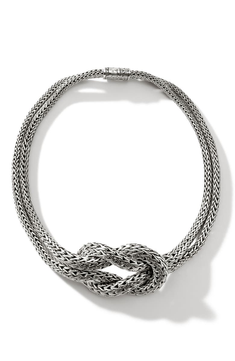 John Hardy Love Knot Necklace, Alternate, color, Silver
