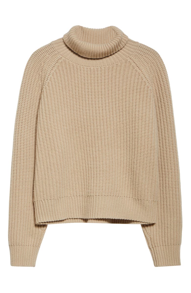 Nili Lotan Amaya Fisherman Knit Cashmere Turtleneck Sweater, Alternate, color, Taupe