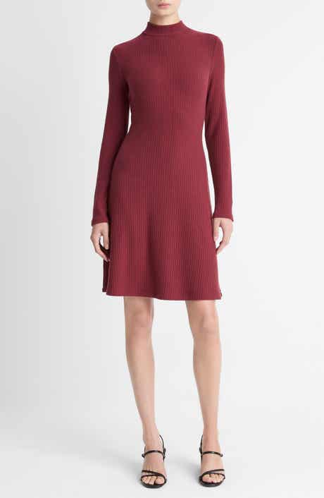 Vince Cozy Rib Mock Neck Dress