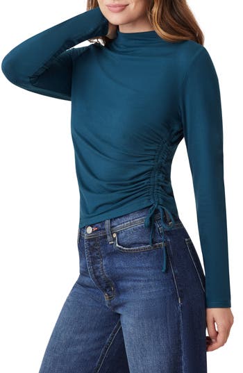 Scotch & Soda Funnel Neck Top In Blue