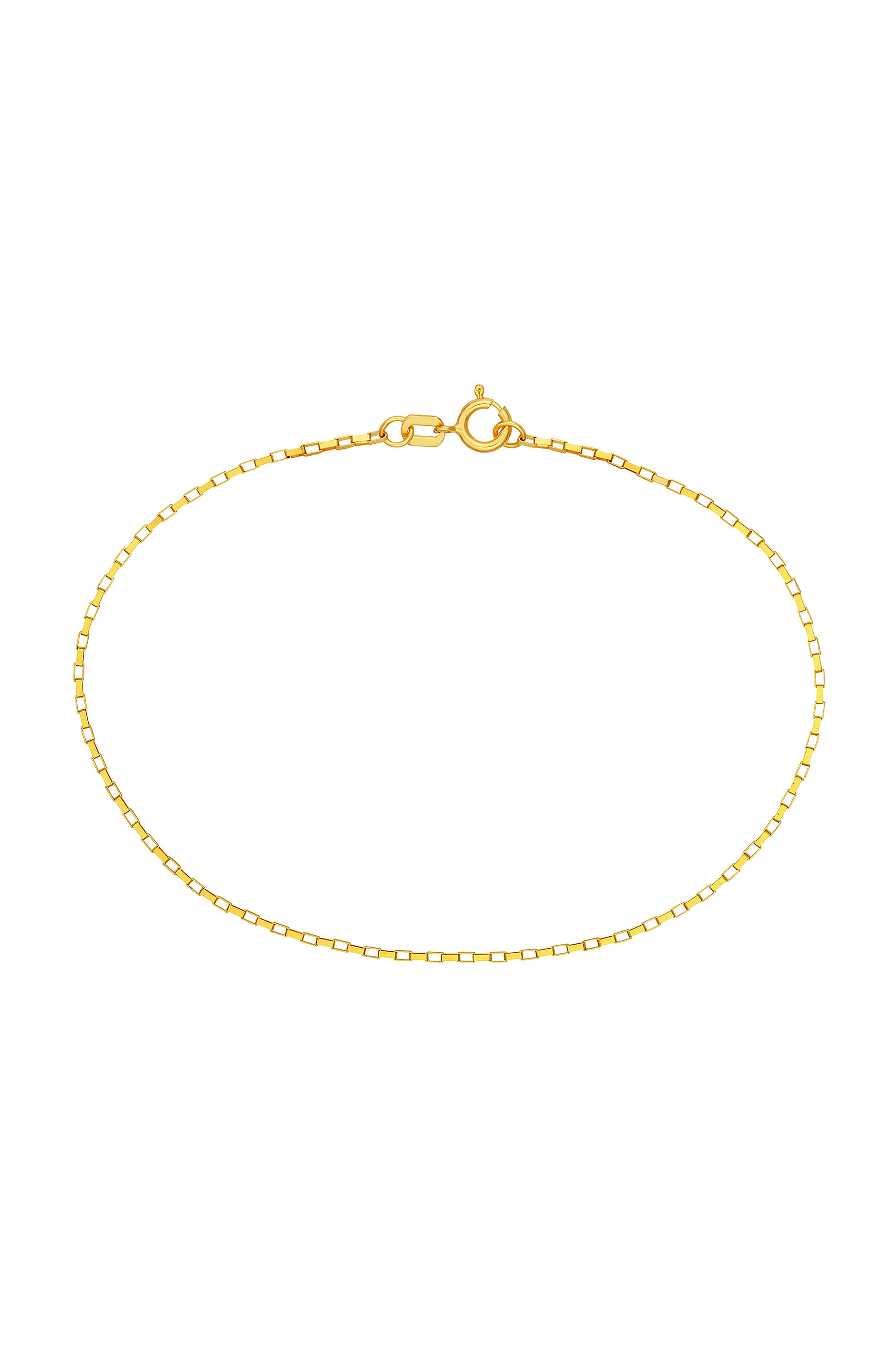 HAWLEY ST 14K Gold Long Link Box Chain Bracelet (Women) | Nordstromrack