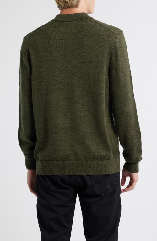 Alex Crane  Anchor Merino Wool Polo Sweater In Green