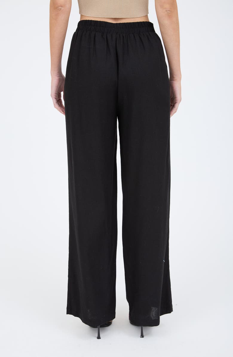 Blu Pepper Solid Wide Leg Pants, Alternate, color, Black