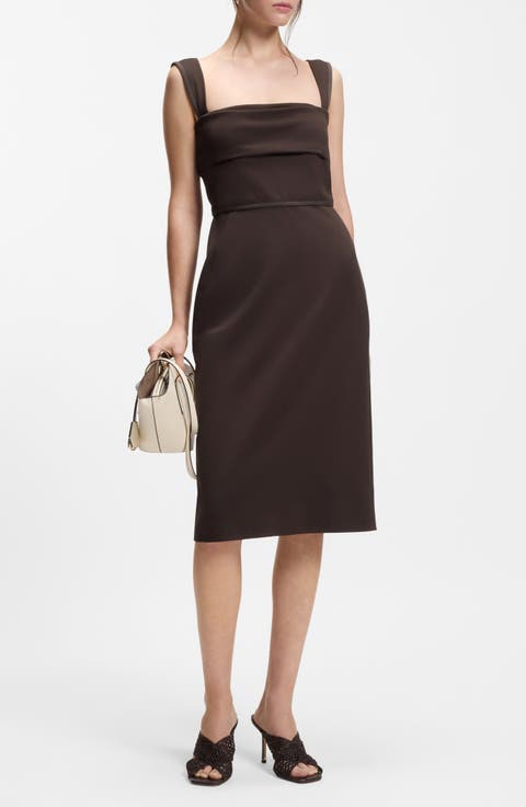 Layered Detail Slim Fit Jersey Dress