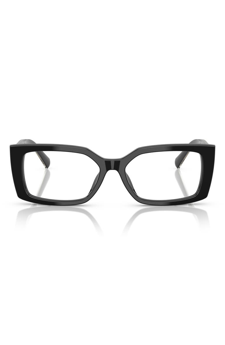 Tiffany & Co. 54mm Rectangular Optical Glasses, Main, color, Black / Demo Lens