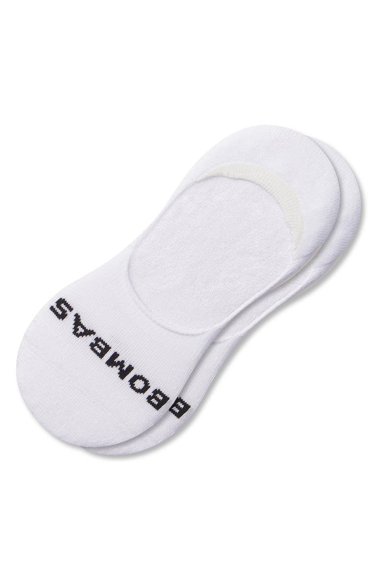Bombas Solid Cushioned No-Show Socks, Alternate, color, White