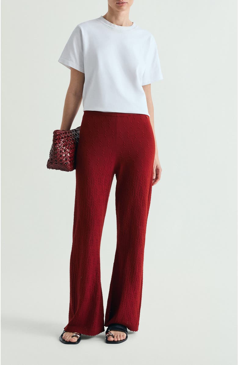 Scalpers Set Pointelle Knit Pant, Alternate, color, Red