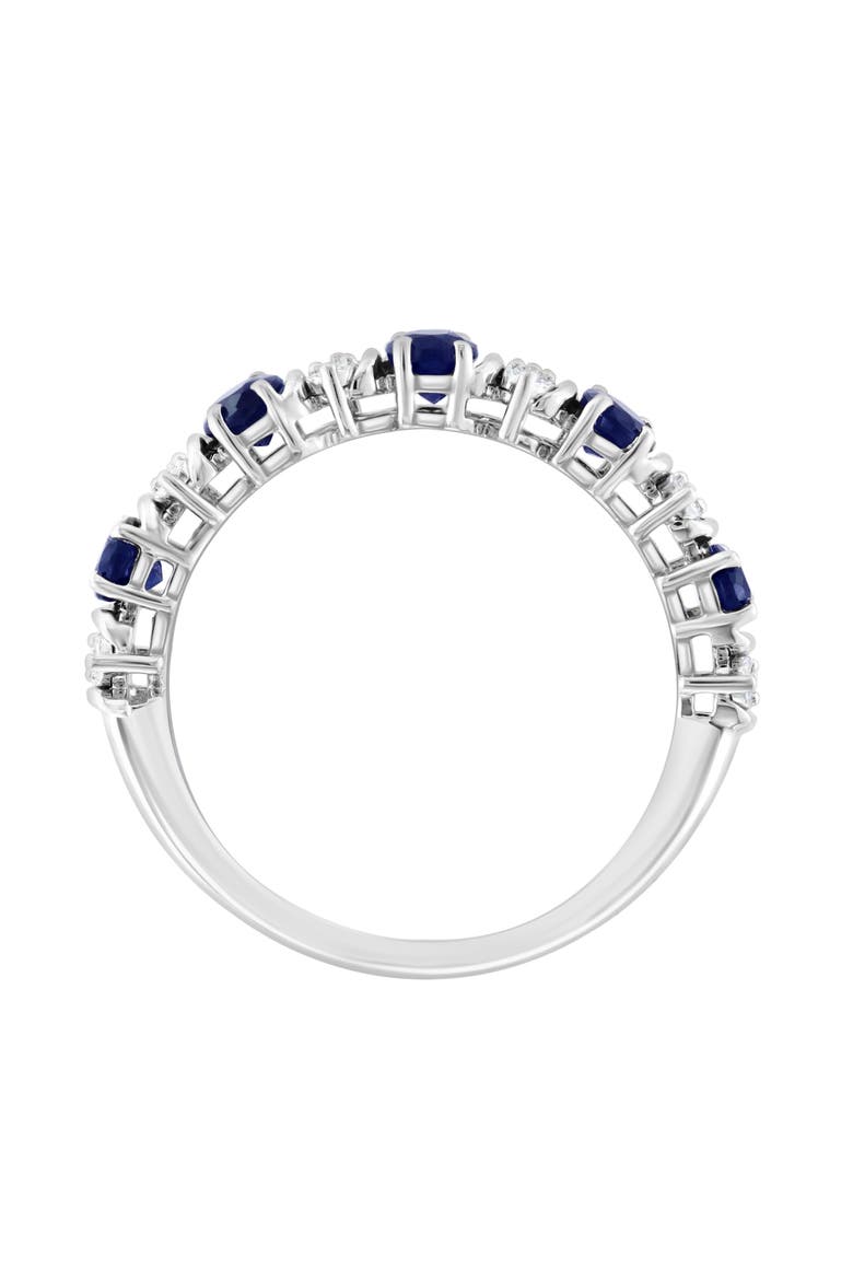 Sapphire & Diamond Band Ring, Alternate, color, BLUE