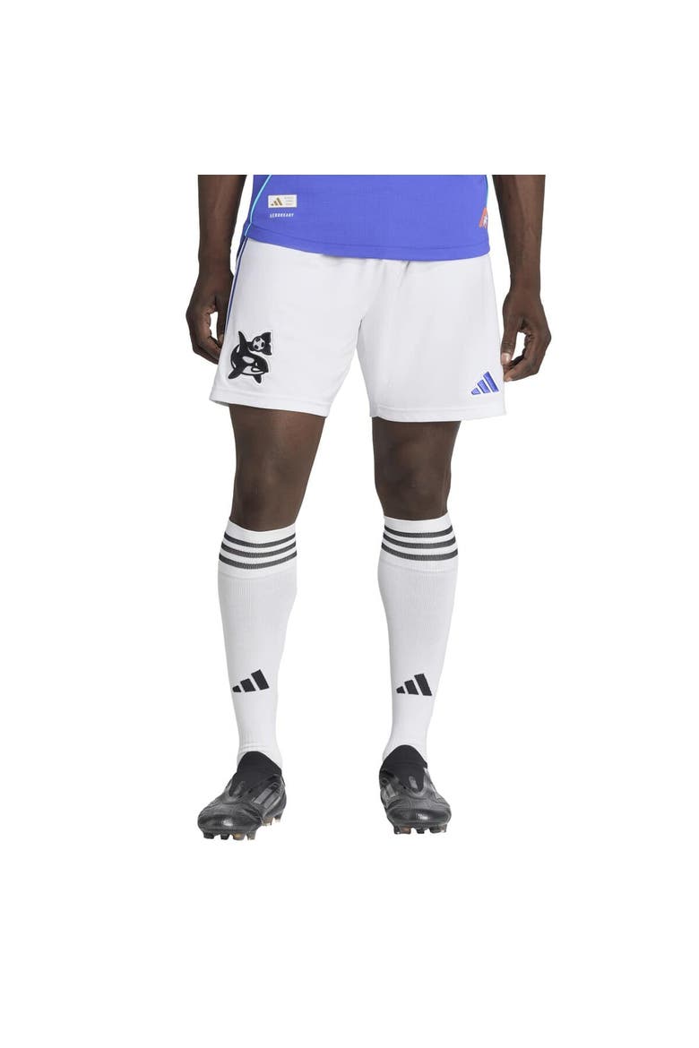 Men's adidas White Seattle Sounders FC 2025 Archive Collection Authentic Shorts, Alternate, color, White