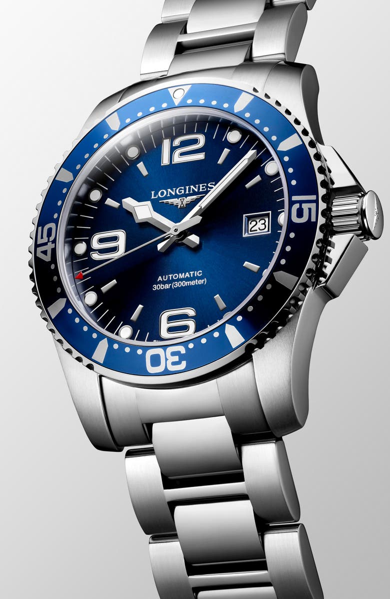 Longines HydroConquest Automatic Bracelet Watch, 41mm, Alternate, color, Silver/ Blue