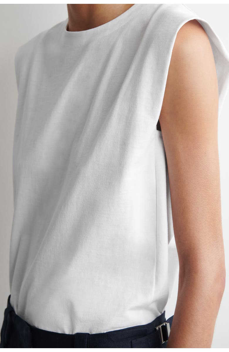 COS Folded-shoulder Cotton-jersey Tank Top, Alternate, color,