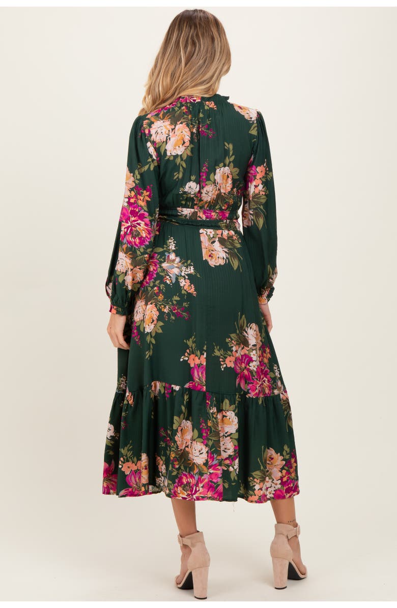 PinkBlush Floral Long Sleeve Midi Dress, Alternate, color, 
