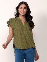 Single Stitch Cotton Peasant Blouse