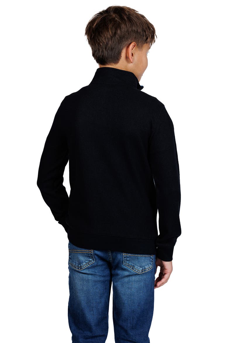 Kids' Knit Quarter-Zip Pullover, Alternate, color, BLACK HEATHER