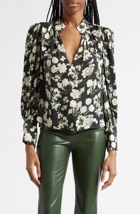 Marion Floral Print Pleated Top