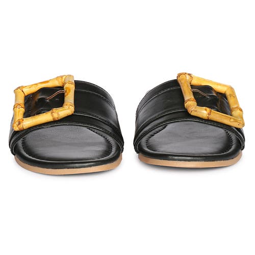 Jelavu Amsterdam Suede Leather Band Slide Sandals In Black