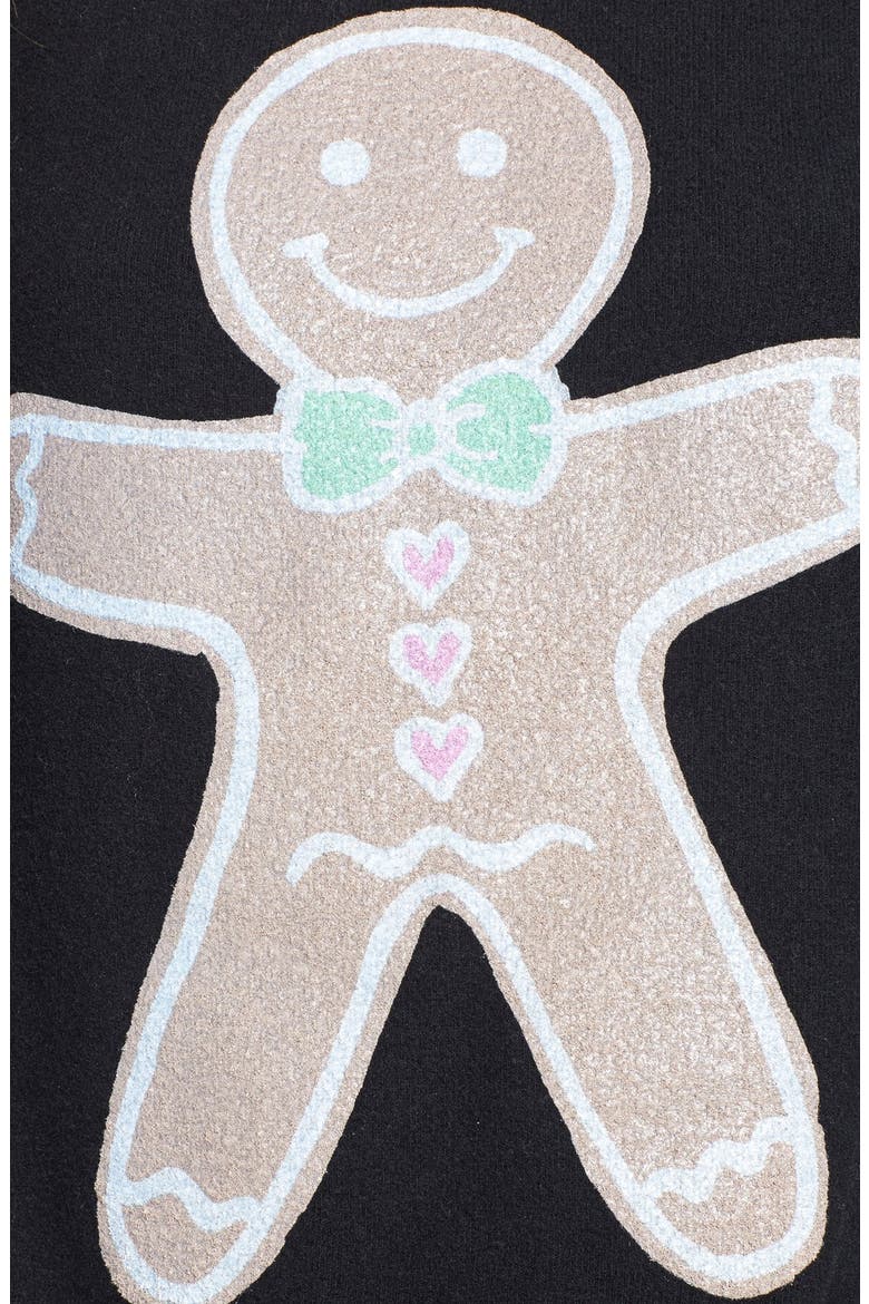 'Gingerbread Man' Scented Pullover, Alternate, color, JET BLACK