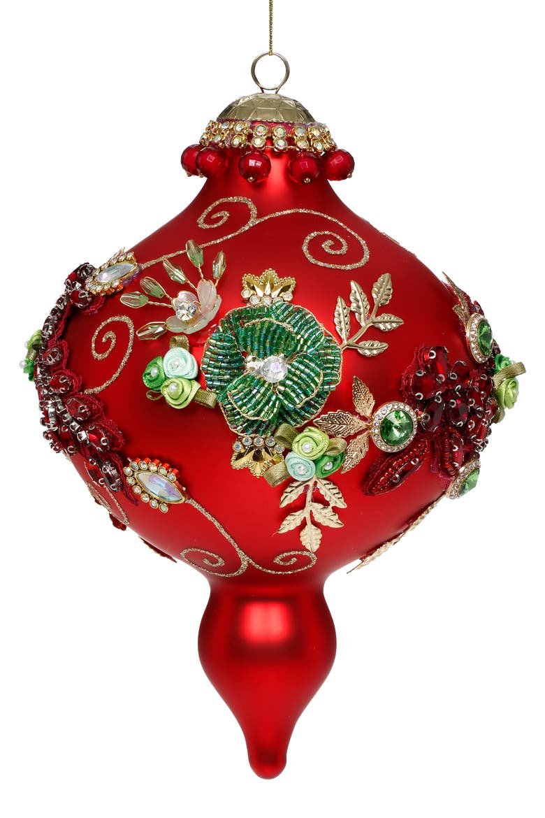 Kings Jewel Extra Fancy Finial Ornament, Red, Main, color, Red