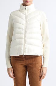 Moncler Quilted Down & Wool Knit Cardigan