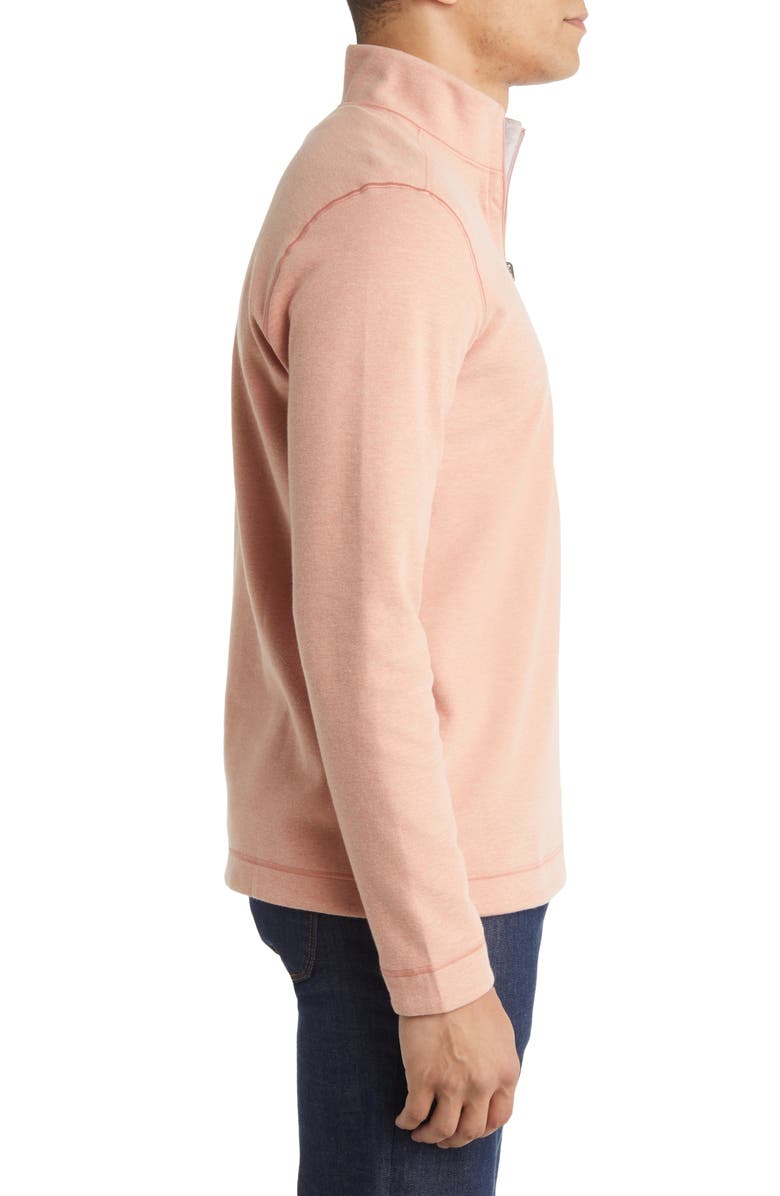 Johnston & Murphy Men's Reversible Quarter Zip Pullover, Alternate, color, Orange/ Light Blue