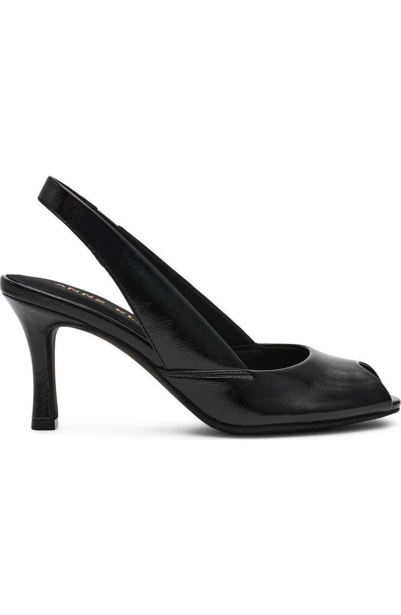 Anne Klein Jovi Slingback Peep Toe Pump, Alternate, color, Black Crinkle
