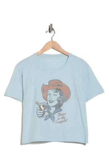 Lucky Brand Cheers To The Cowgirls Graphic T-shirt In Blue