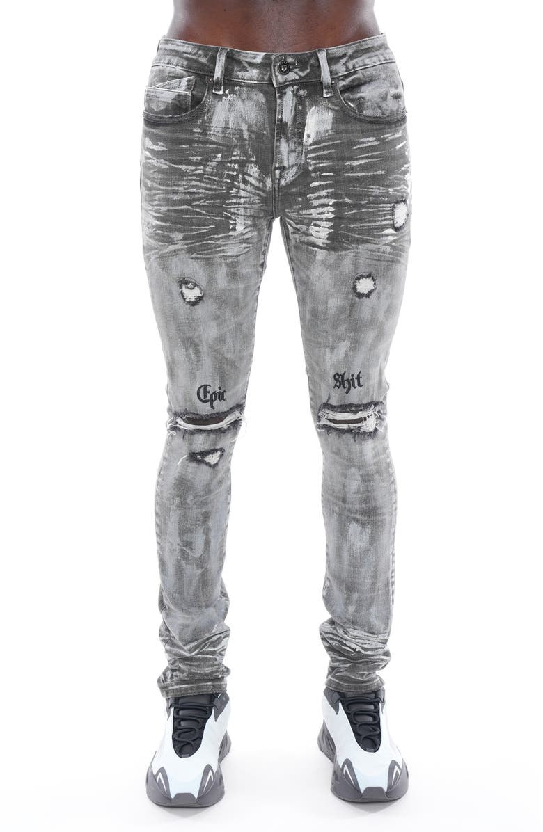 Cult of Individuality Punk Distressed Super Skinny Jeans, Main, color, Sheetrock