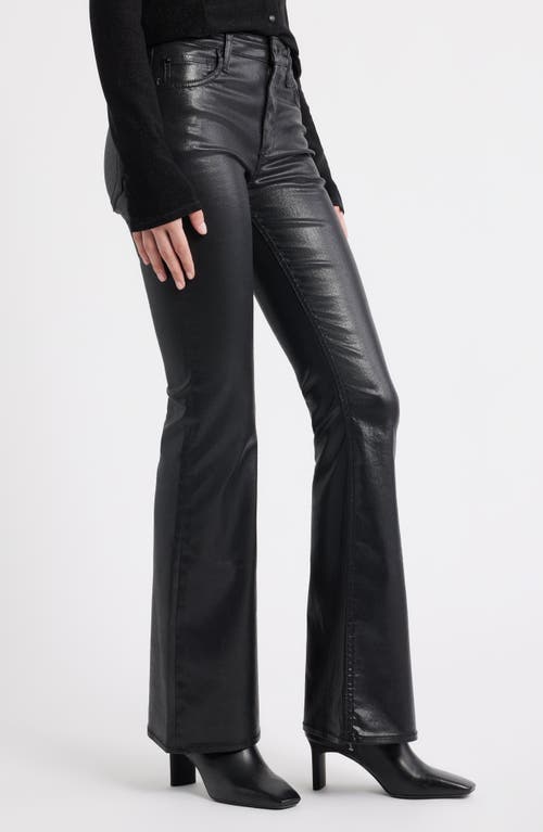 Rag & Bone Flexi Dahlia Coated Mid Rise Flare Jeans In Black