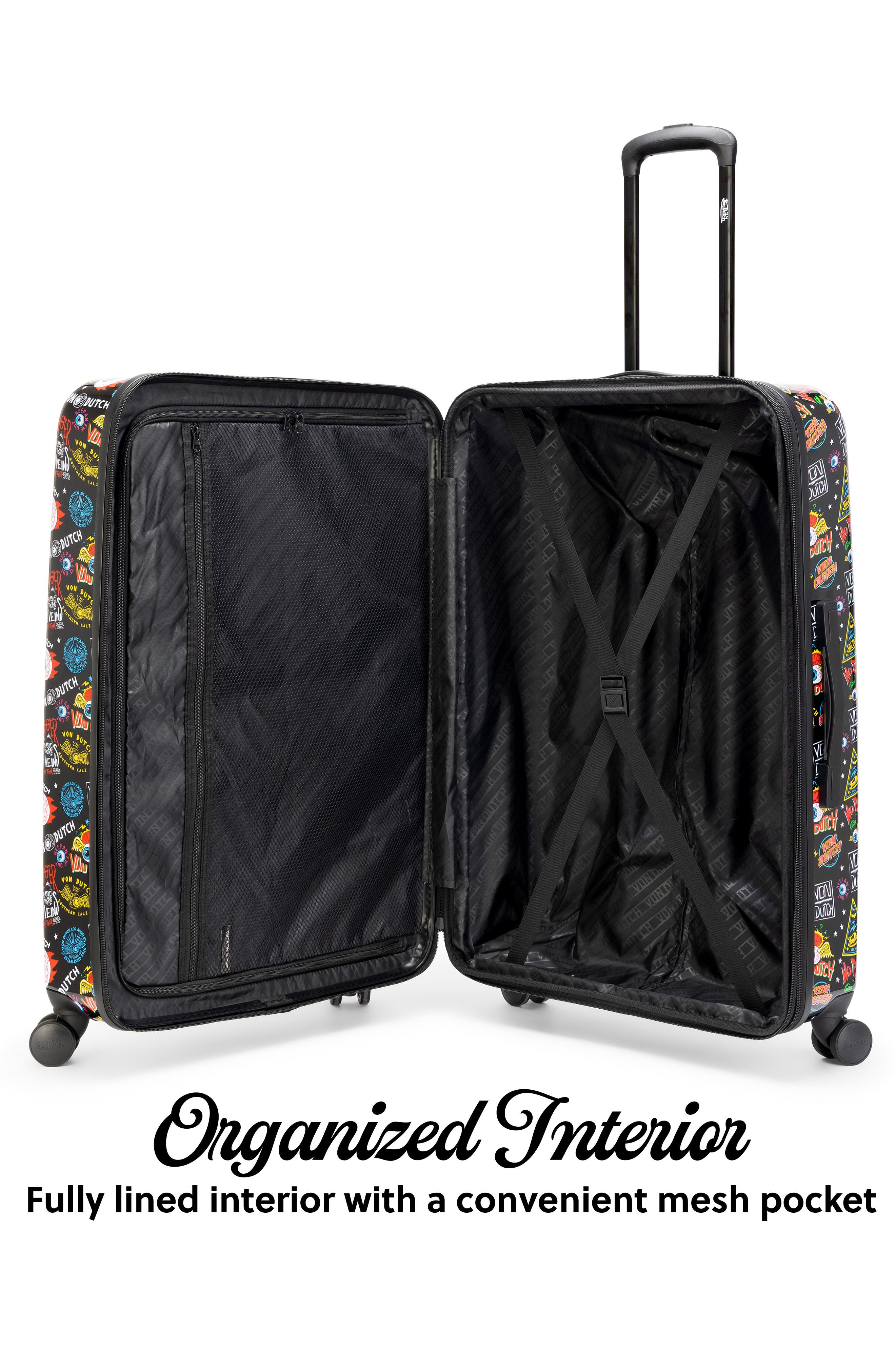 Kustom Kulture 3-Piece Expandable Hardside Spinner Luggage Set